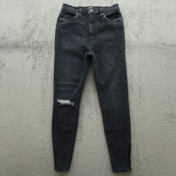 Hudson Jeans Women's Size 28 Gray High-Rise Super Skinny 27" Inseam Distressed - Picture 1 of 16